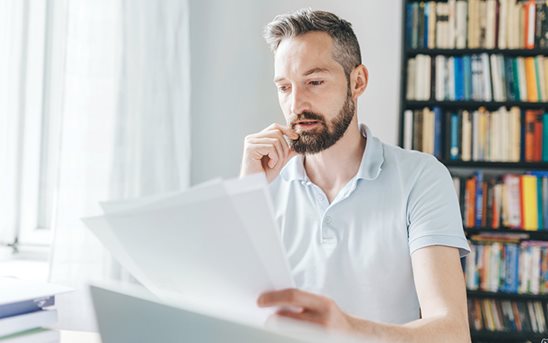 Man reviewing documents